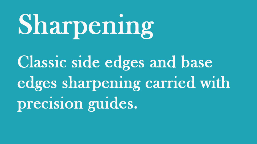 Classic manual sharpening carried out with guides, 89 degrees at the edge and 0.5 degrees at the base.